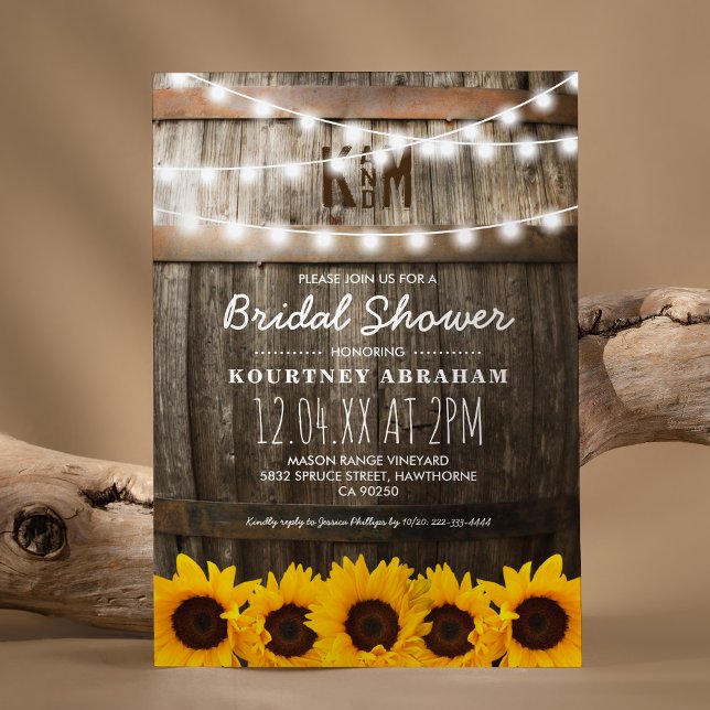 Country Rustic Bridal Shower | Sunflowers Invitation (Creator Uploaded)