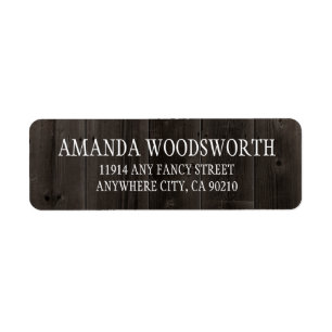 Country Rustic Brown Barn Wood Wedding Labels