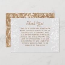 Country Rustic Burlap and Lace Thank You Wedding