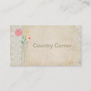 Country Rustic Burlap Business Cards