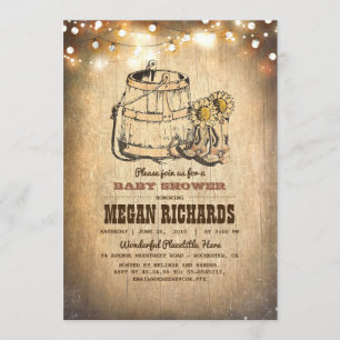 Country Rustic Cowboy Boots Baby Shower Invitation