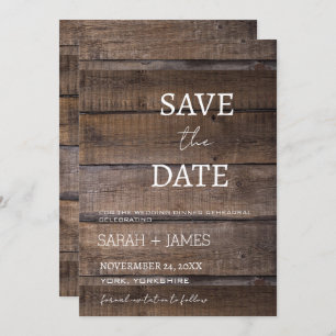 Country Rustic Dinner Rehearsal Wedding Script Save The Date