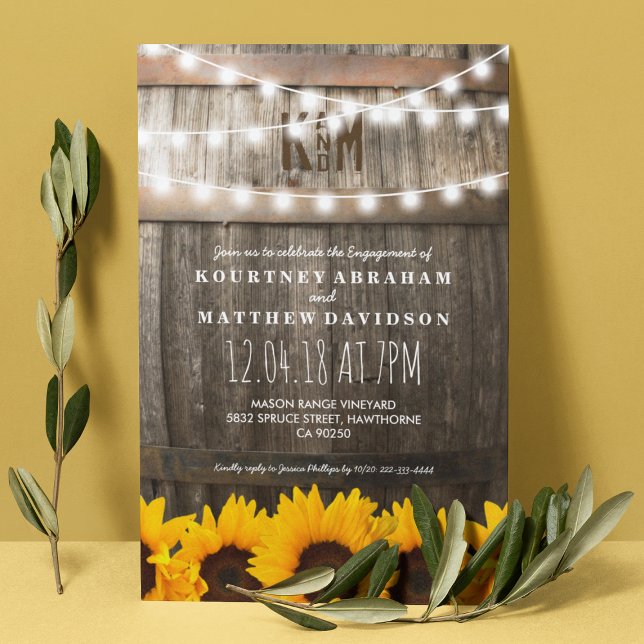 Country Rustic Engagement Party | Sunflowers Invitation (Creator Uploaded)