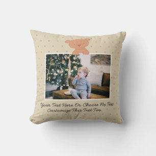 Country Rustic Farmhouse Cute Heart Teddy Bear Cushion