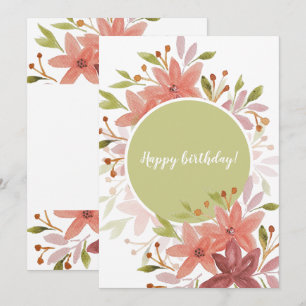 Country Rustic Floral Terracotta Blush Card