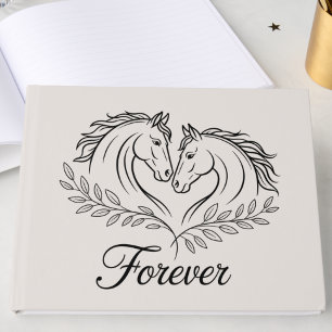 Country Rustic Horse Western Elegant Wedding Guest Book