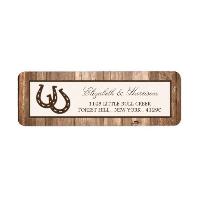 Country Rustic Horseshoe & Brown Wood Wedding (Front)