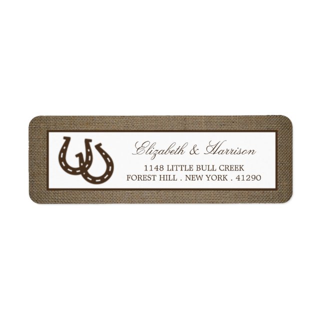 Country Rustic Horseshoe On Burlap Wedding (Front)