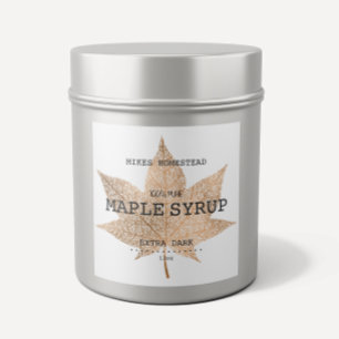 Country Rustic Kraft And Black Maple Syrup Label