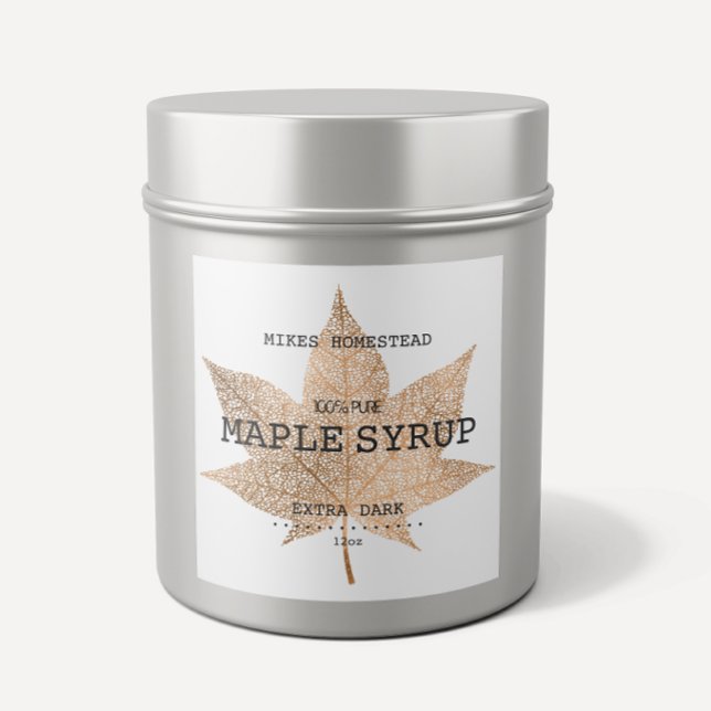 Country Rustic Kraft And Black Maple Syrup Label  (Creator Uploaded)