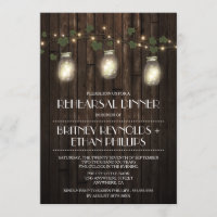 Country Rustic Lights Rehearsal Dinner Invitations