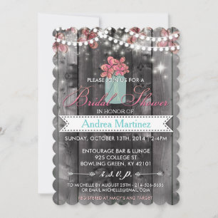 Country Rustic Mason Jar Bridal Shower Invitation