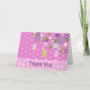 Country Rustic Mason Jar Thank You Card