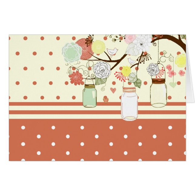 Country Rustic Mason Jar Thank You Card (Front Horizontal)