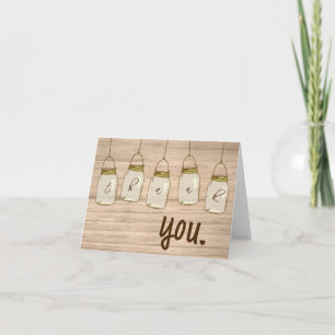 Country Rustic Mason Jar Thank You Note