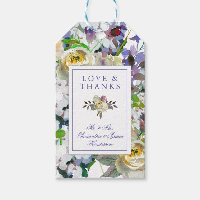 Country Rustic Peony Wedding Gift Tag (Front)