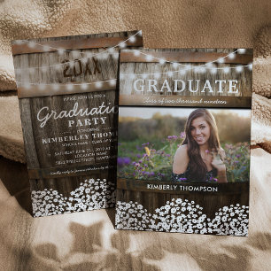 Country Rustic Photo 2026 Graduation Party Invitation