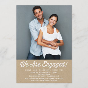 COUNTRY RUSTIC PHOTO ENGAGEMENT PARTY INVITATION