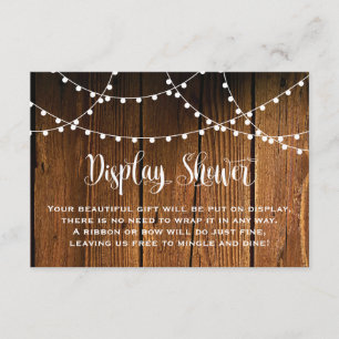 Country Rustic String Lights Display Shower Insert