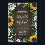 Country Rustic Sunflower Daisy Wedding Invitations<br><div class="desc">Country Rustic Sunflower Daisy Wedding Invitations - feature a barn wood background decorated with watercolor daisies,  sunflowers,  greenery,  baby's breath,  and lily of the valley.</div>
