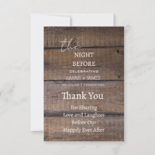 Country Rustic The Night Before Wedding Thank You