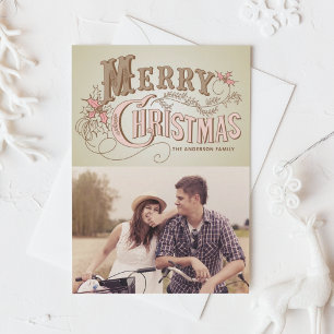 Country Rustic Typography   Holiday Photo Card