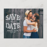 Country Rustic Typography Photo Save the Date