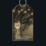 Country Rustic Vintage Carved Oak Tree Wedding Gift Tags<br><div class="desc">Country Rustic Vintage Carved Oak Tree Wedding Gift Tags - features string lights and a country,  rustic carved oak tree design with vintage flair.  Use these for thank you favour tags,  bridal showers and more!</div>