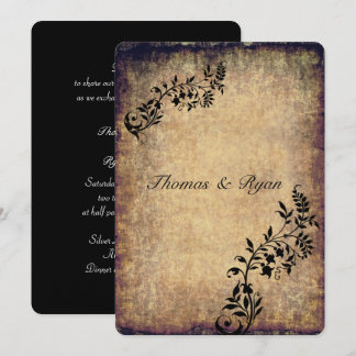 Country Rustic, Vintage Paper, Wedding Invitation