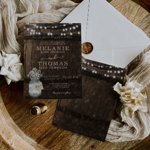 Country Rustic Wood Barrel Wedding Invitations