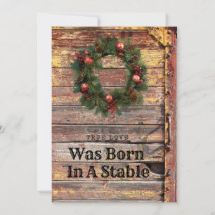 Country Rustic Wood Christmas Card Christian Theme