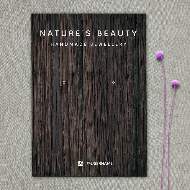 Country Rustic Wood Earring Jewelry Display Card (Creator Uploaded)