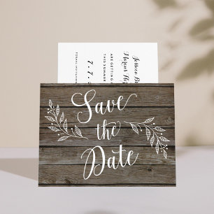 Country Rustic Wood Grain Non-Photo Announcement Postcard