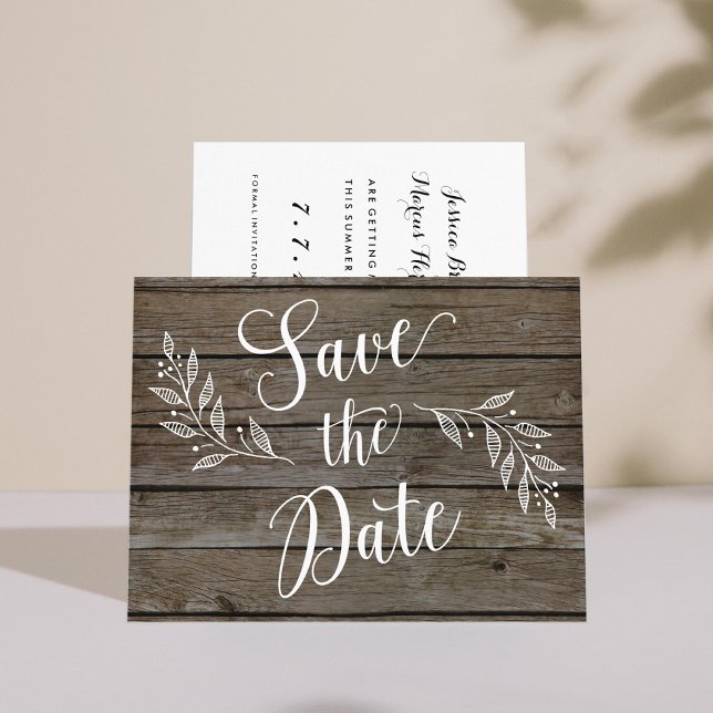 Country Rustic Wood Grain Non-Photo Announcement Postcard (Creator Uploaded)