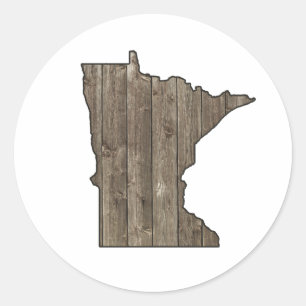 Country Rustic Wood Panel Barn Cottage Minnesota Classic Round Sticker