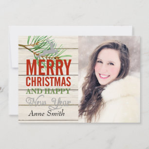Country Rustic Wood Photo Christmas Card