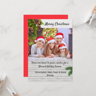 Country Rustic Wood Photo Christmas Card