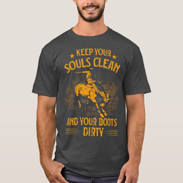 Country Saloon Western Rodeo Gift Idea Cowboy T-Shirt (Front)