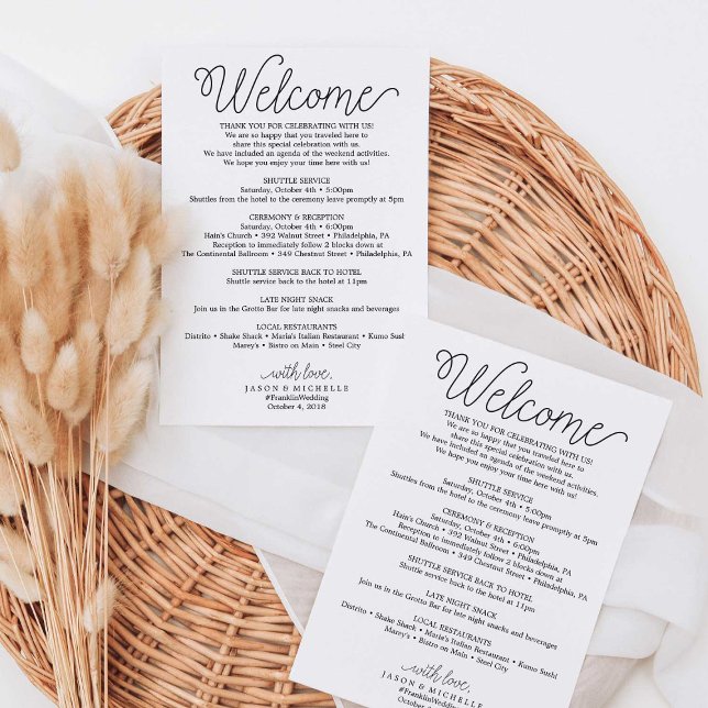 Country Script Wedding Itinerary Hotel Bag  Programme (Creator Uploaded)