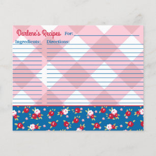 Country Shabby Chic Floral and Plaid Personalised