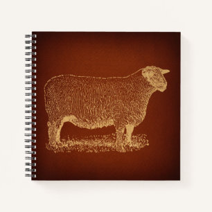 Country Sheep Rustic Illustrated Antique Art Notebook