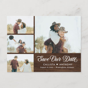Country Side Rustic Wedding Save The Date Postcard