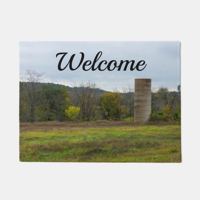 Country Silo Landscape Welcome Doormat (Front)