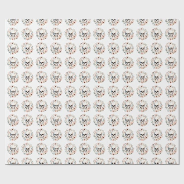 Country Skull Wreath Wrapping Paper (Flat)