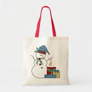 Country Snowman Holiday Tote Bag