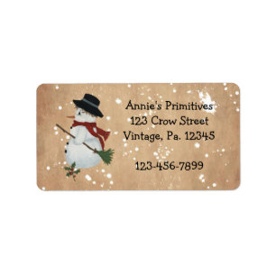 Country Snowman Label