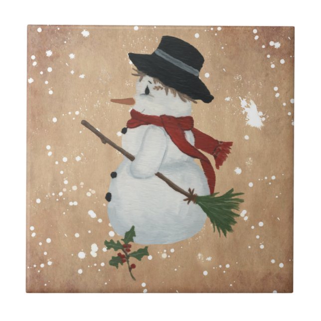 Country Snowman Tile (Front)