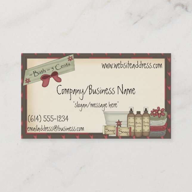 Country Soaps & Bath Products Business Card (Front)