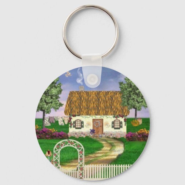 Country Spring Cottage Key Ring (Front)