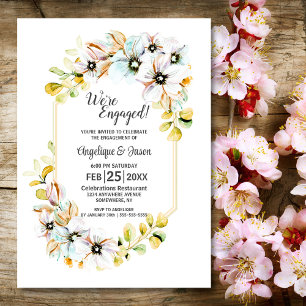 Country Spring Floral Engagement Party Invitation